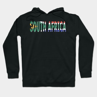 South Africa Text in Colors of the South African Flag Hoodie